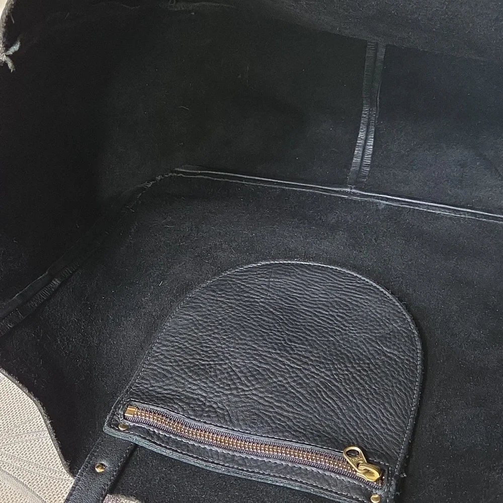 Baggu Oversized Black Leather Tote Bag!